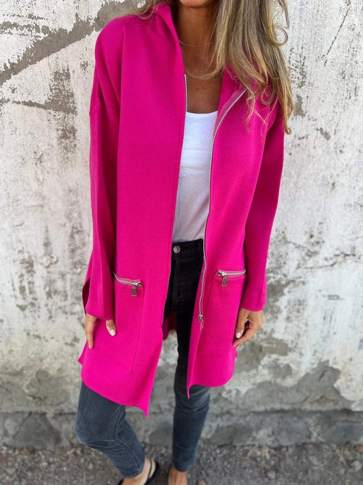 LunaHearth™ – Solid Color Hooded Jacket For Woman