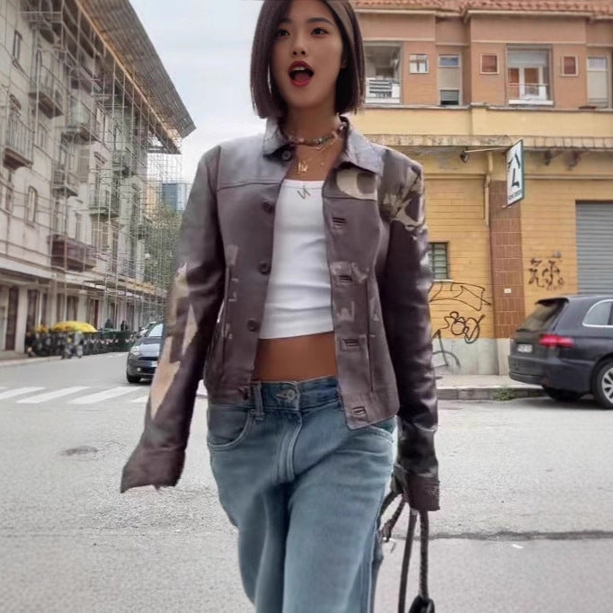 Elixor™ – Versatile Printed Leather Jacket
