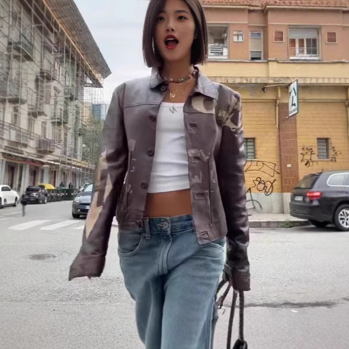 Elixor™ – Versatile Printed Leather Jacket