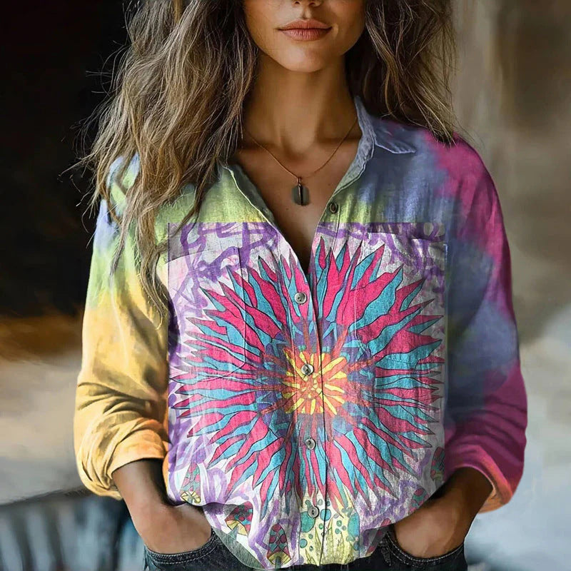 Lunara™ – Cloudwash Top Blouse For Woman
