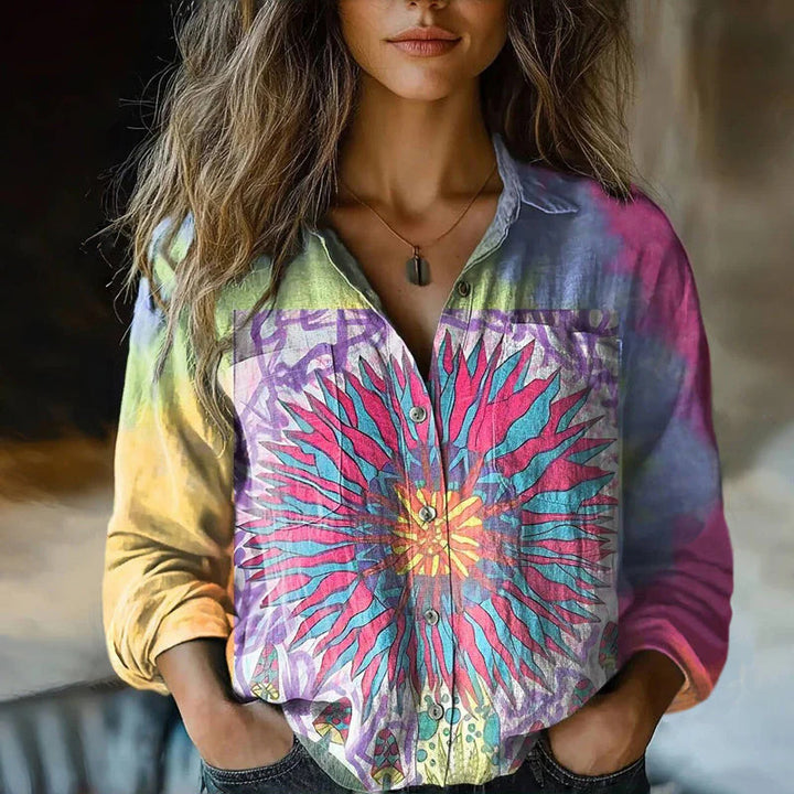 Lunara™ – Cloudwash Top Blouse For Woman