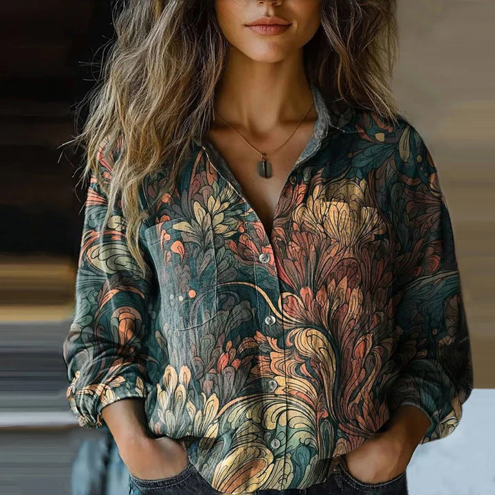Lunara™ – Cloudwash Top Blouse For Woman