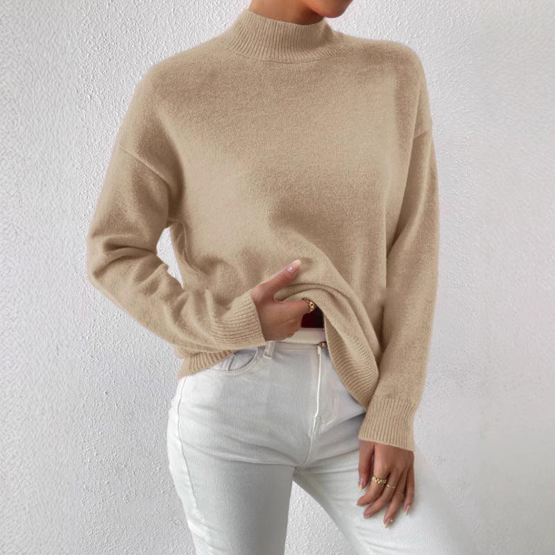 Serenelle™ – Woman Soft High Collar Knit Pullover