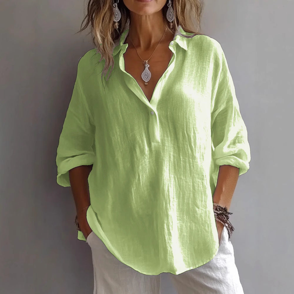 LunaLuxe™ – relaxed cotton lapel pullover