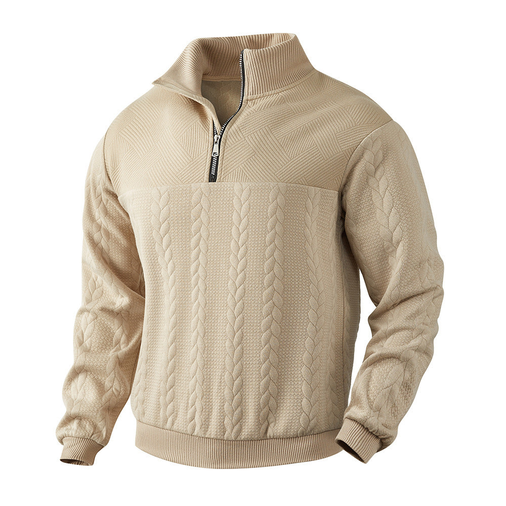 UrbanWeave™ – Men Jacquard Knit Pullover Hoodie