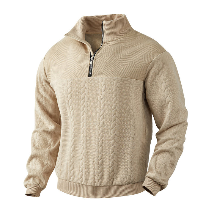 UrbanWeave™ – Men Jacquard Knit Pullover Hoodie