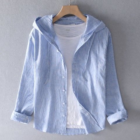 LinoVerve™ – Woman Hooded Linen Shirt