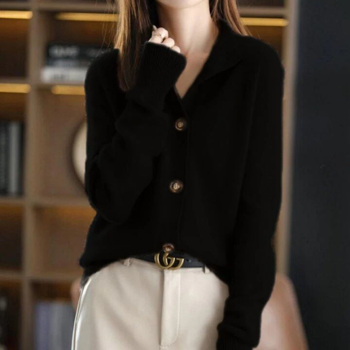 StandMuse™ – Women’s Retro Stand-Collar Knit Cardigan Coat