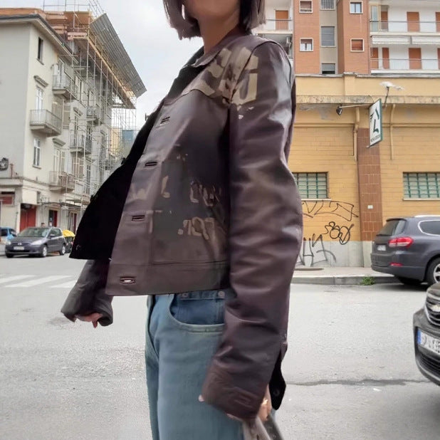 Elixor™ – Versatile Printed Leather Jacket