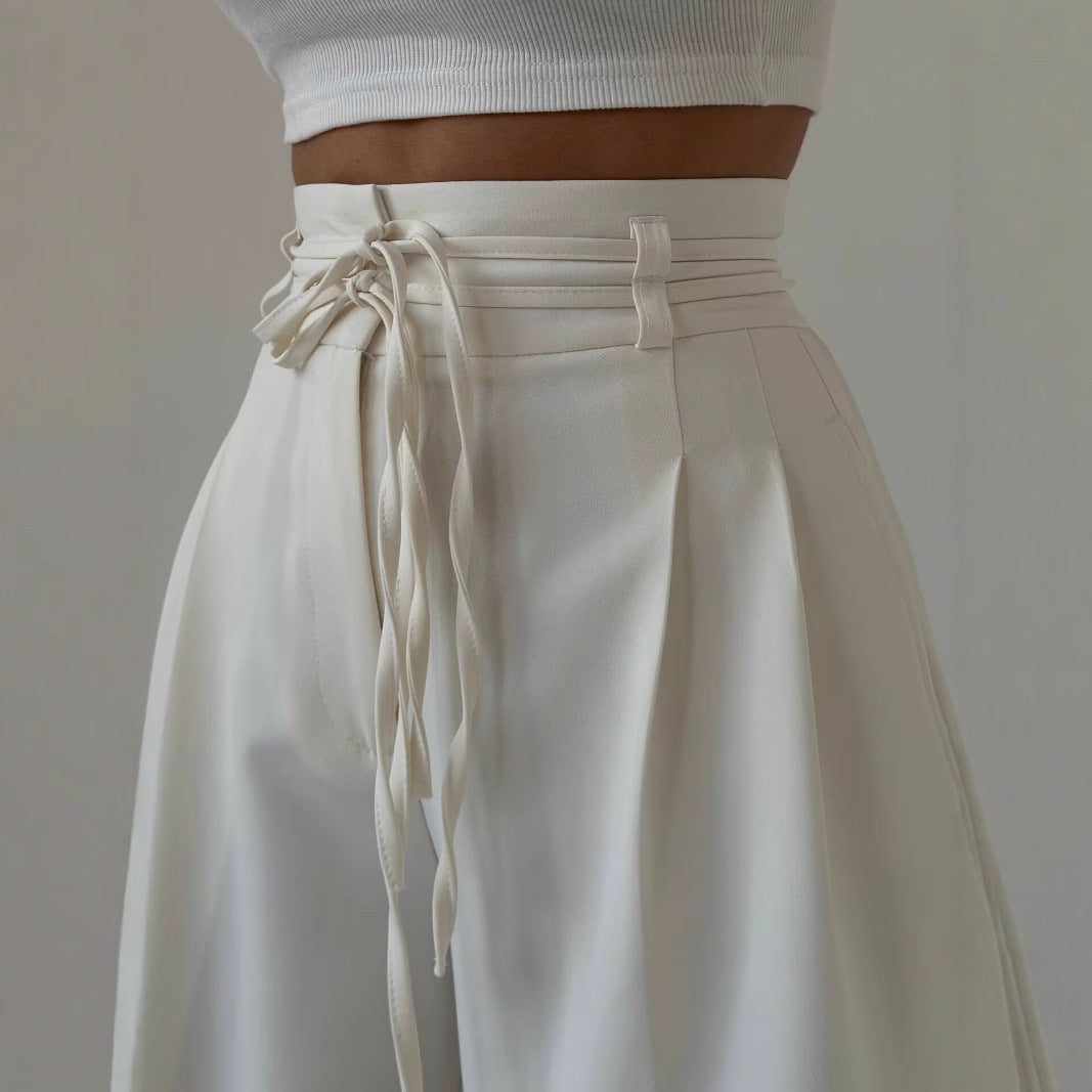 Caelina™ – Tailored Lace-Up Straight Pants