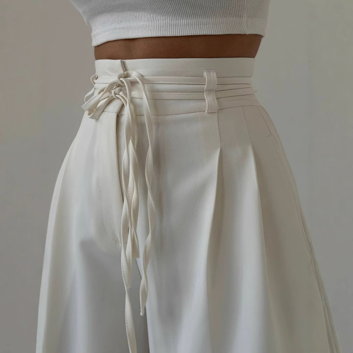 Caelina™ – Tailored Lace-Up Straight Pants
