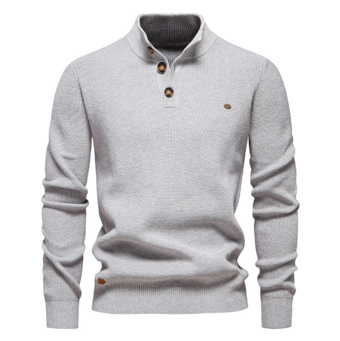 Aeris™ – Slim Collar Knit Sweater For Man