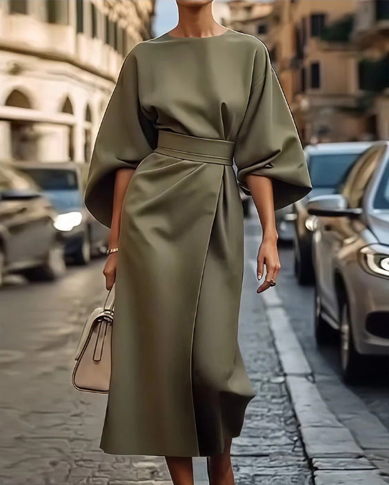 Viola™ – Draped Sleeve Day Dress