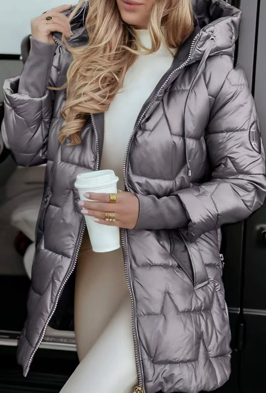 Women’s Winter Hooded Down Cardigan Coat