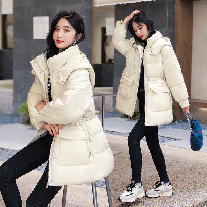 SnowLuxe | Hooded Drawstring Cotton-Padded Jacket Women