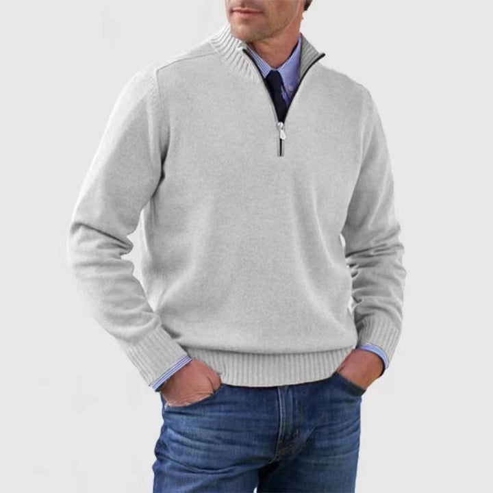 Arbor™ – premium Man stand-collar knit zip sweater