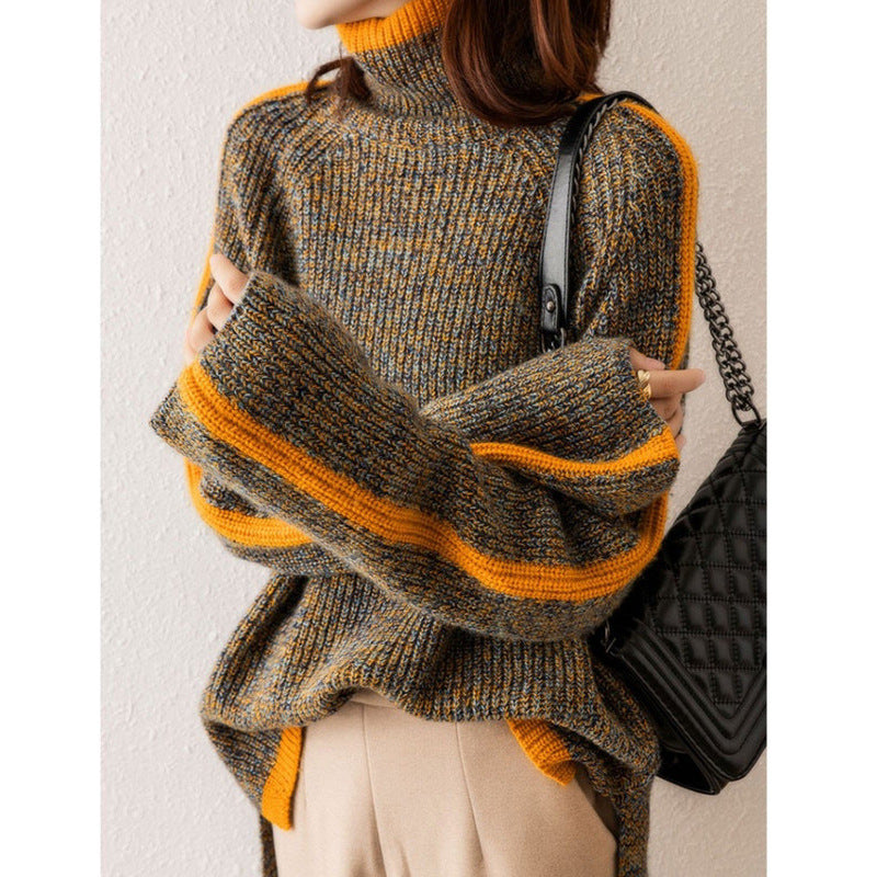 WoolenMuse™ – Woman Classic Turtleneck Pullover