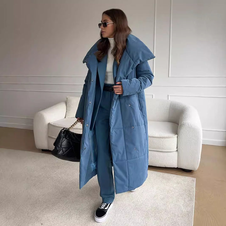 Evora™ | Women’s Stand-Collar Cotton Long Coat