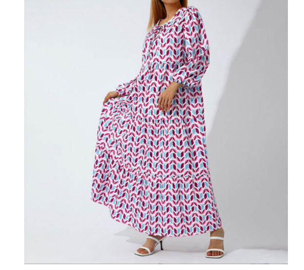 BELLA VITA™ Boho Print V-Neck Maxi Dress for Women