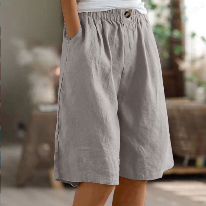 Aurelia™ – Linen Luxe High-Waist Shorts