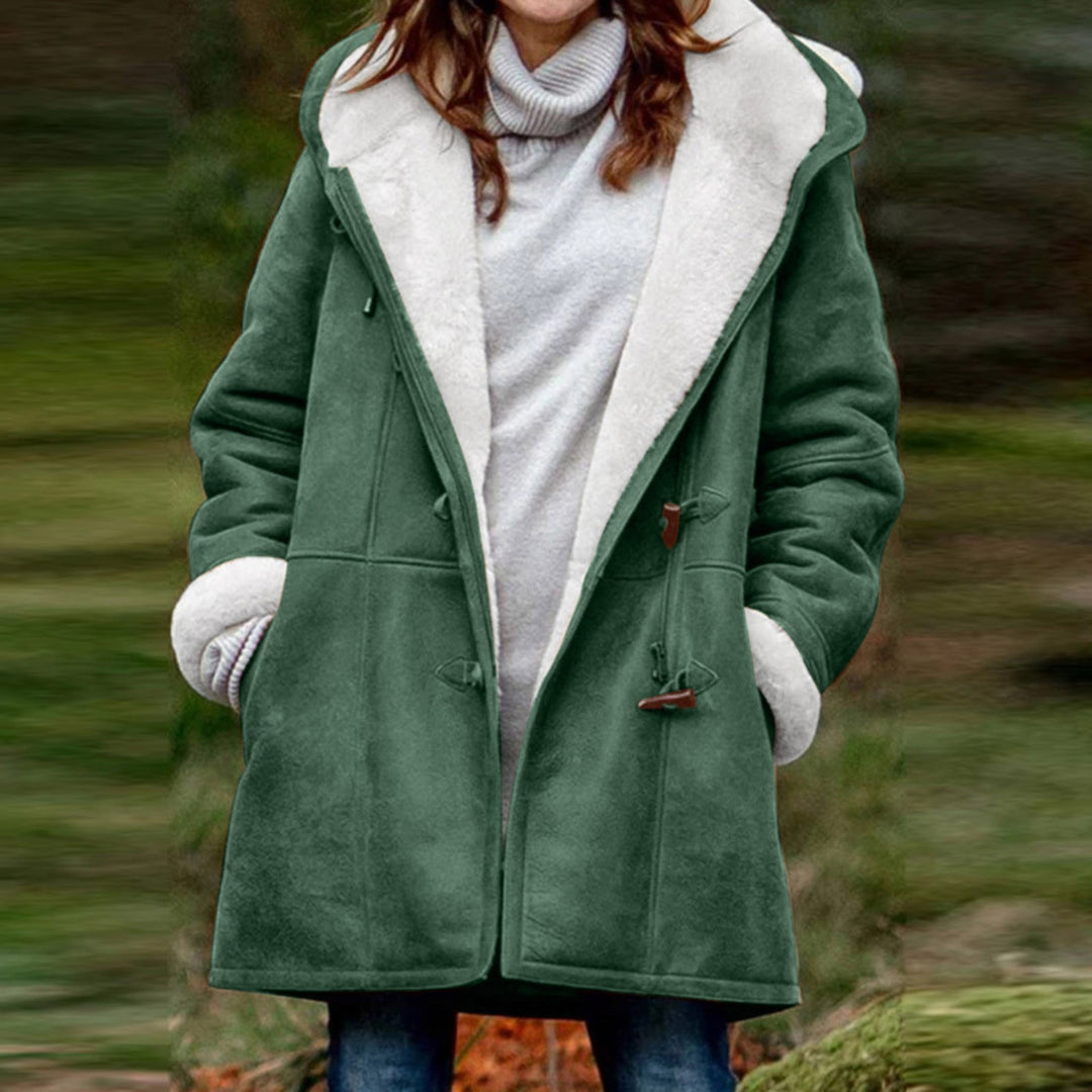 Soleil™ – Hood Button Woman Cosy Winter Coat