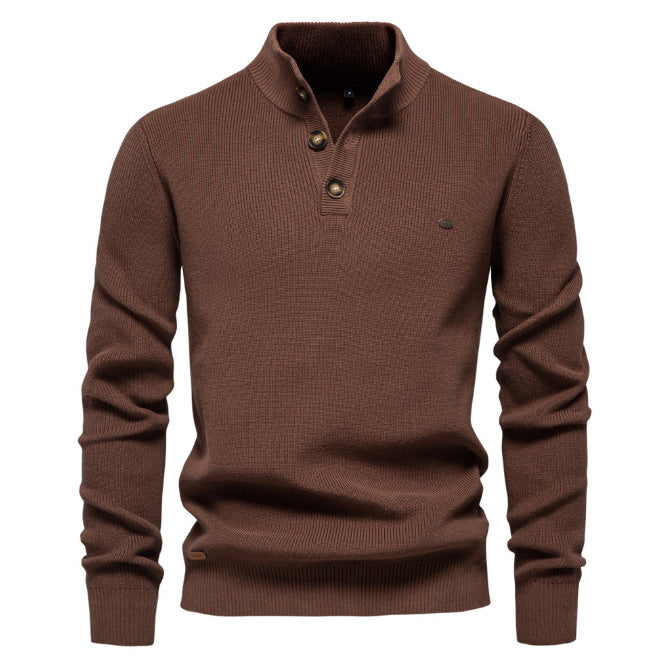 Aeris™ – Slim Collar Knit Sweater For Man