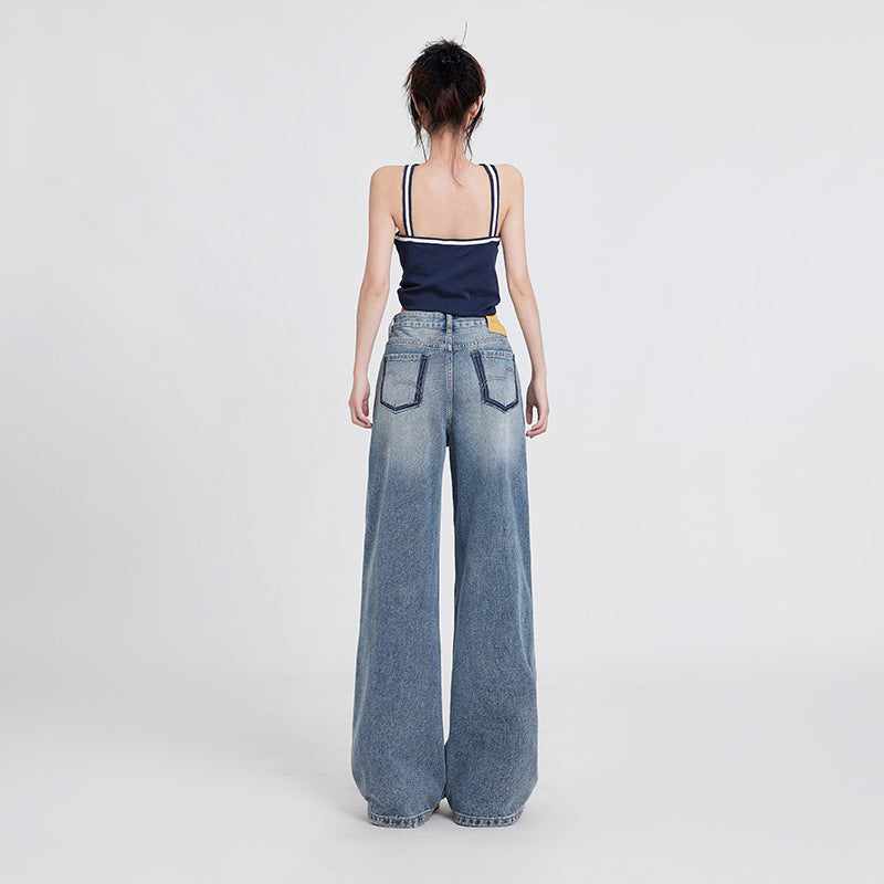 DenimFlow™ – Women’s High-Waist Baggy Straight-Leg Jeans