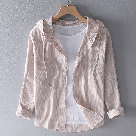 LinoVerve™ – Woman Hooded Linen Shirt