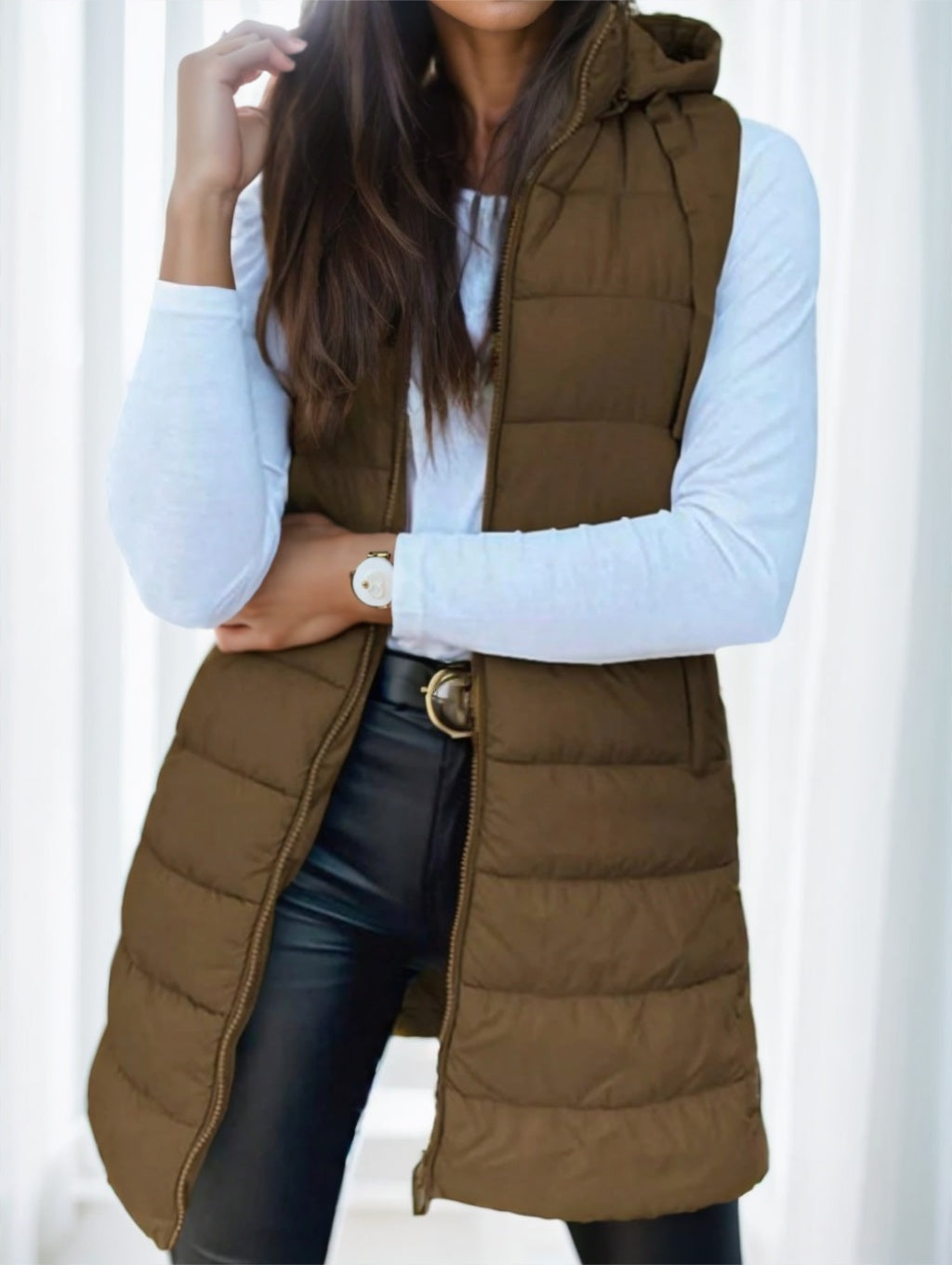 Elowen™ – Luxe Hooded Puffer Vest – London Gevane