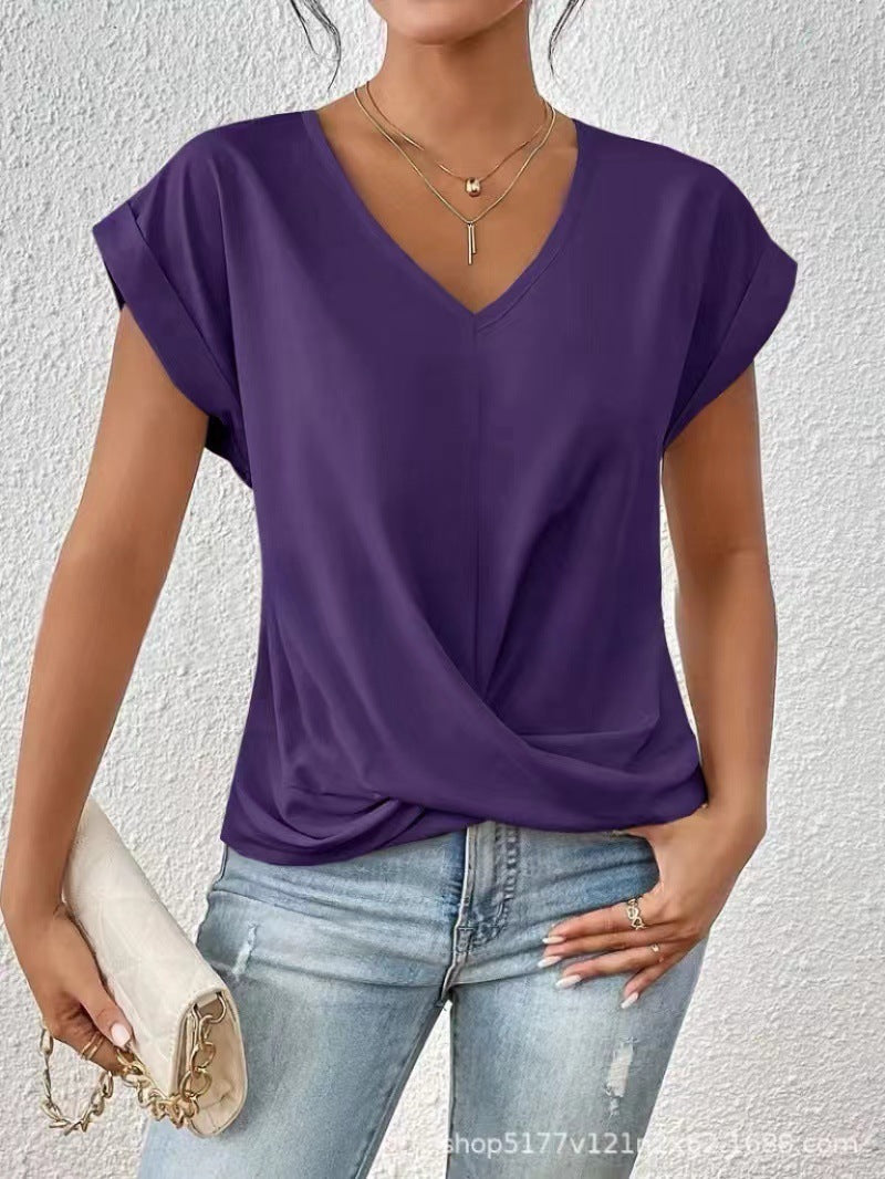 Serena™ – V-Neck Summer Drape Tee