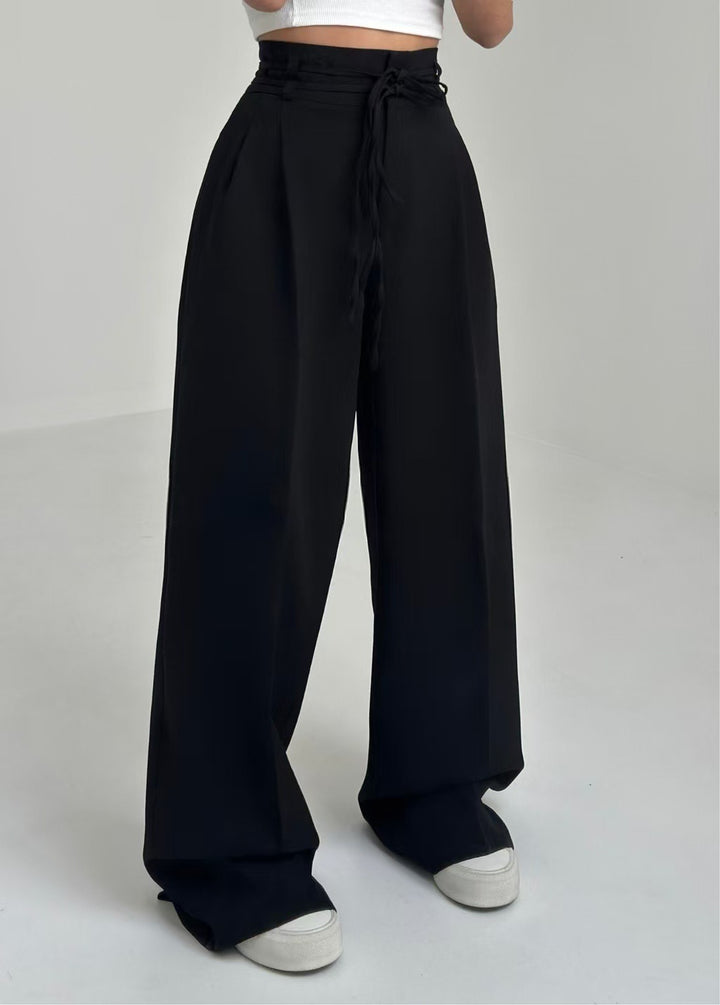 Caelina™ – Tailored Lace-Up Straight Pants