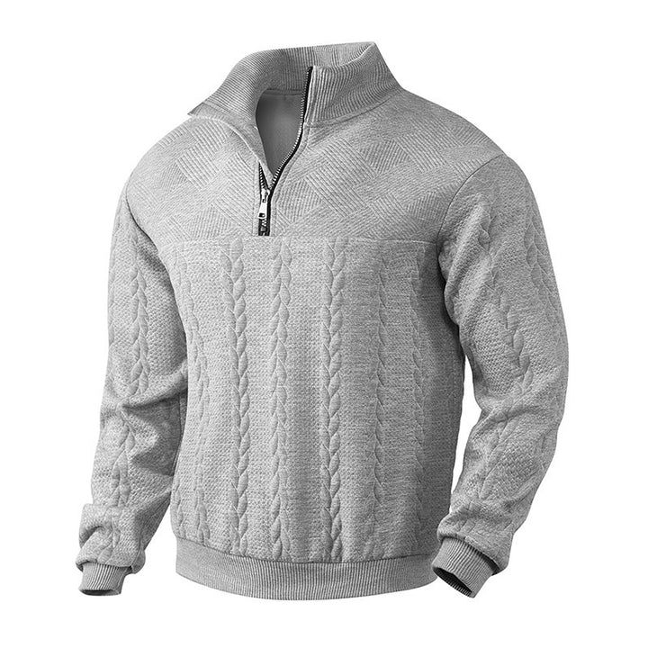 UrbanWeave™ – Men Jacquard Knit Pullover Hoodie