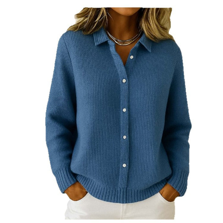Roselle™ – Woman Cozy Lapel Knit Top