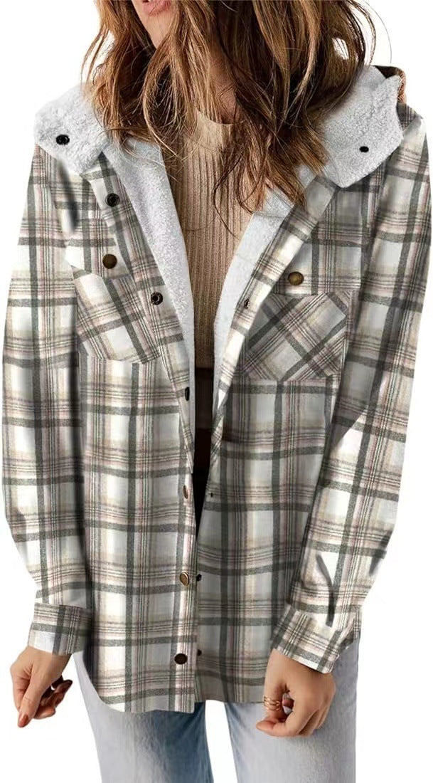 Plaidwyn™ Plaid Hooded Coat – Women’s Fleece-Lined Outerwear