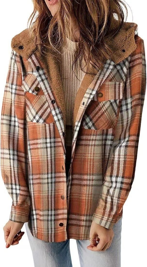 Plaidwyn™ Plaid Hooded Coat – Women’s Fleece-Lined Outerwear