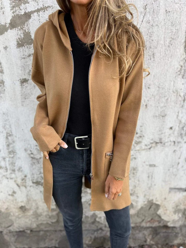 LunaHearth™ – Solid Color Hooded Jacket For Woman