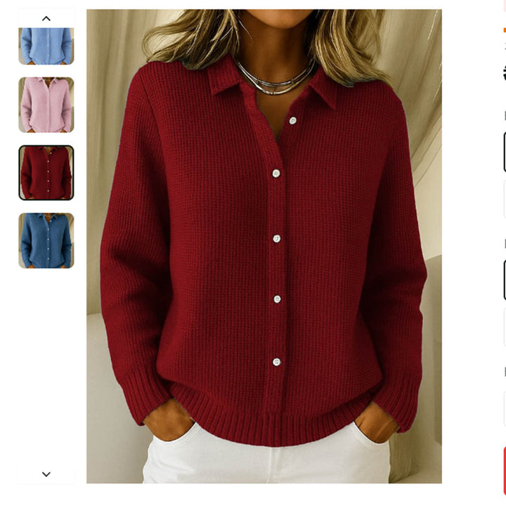 Roselle™ – Woman Cozy Lapel Knit Top