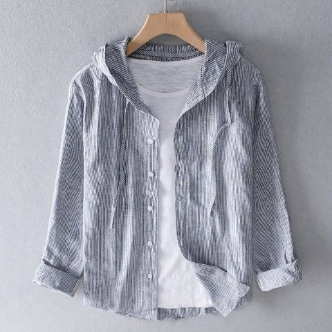 LinoVerve™ – Woman Hooded Linen Shirt