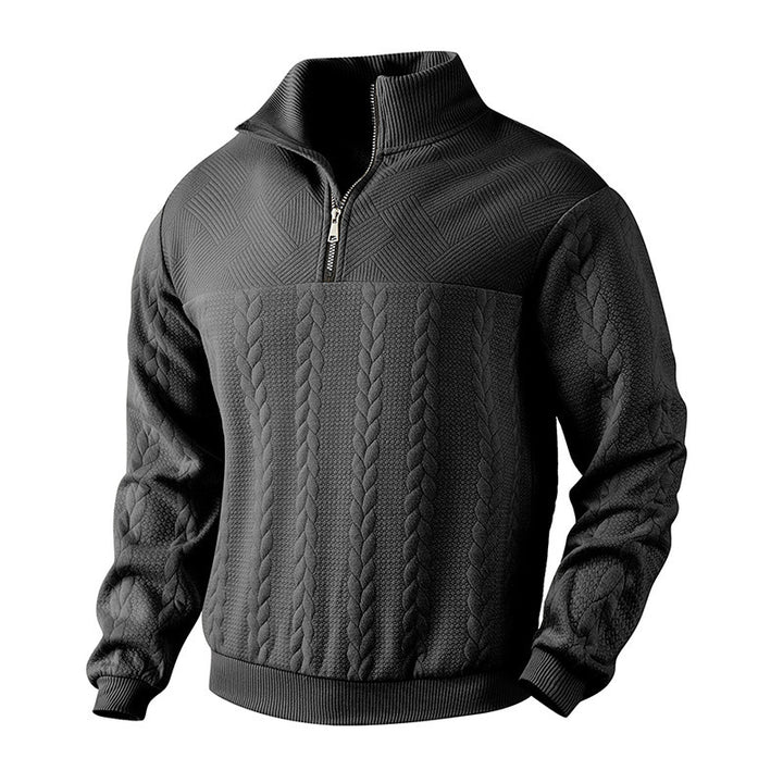 UrbanWeave™ – Men Jacquard Knit Pullover Hoodie