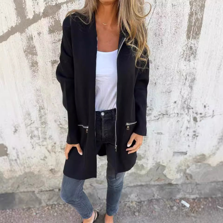 LunaHearth™ – Solid Color Hooded Jacket For Woman