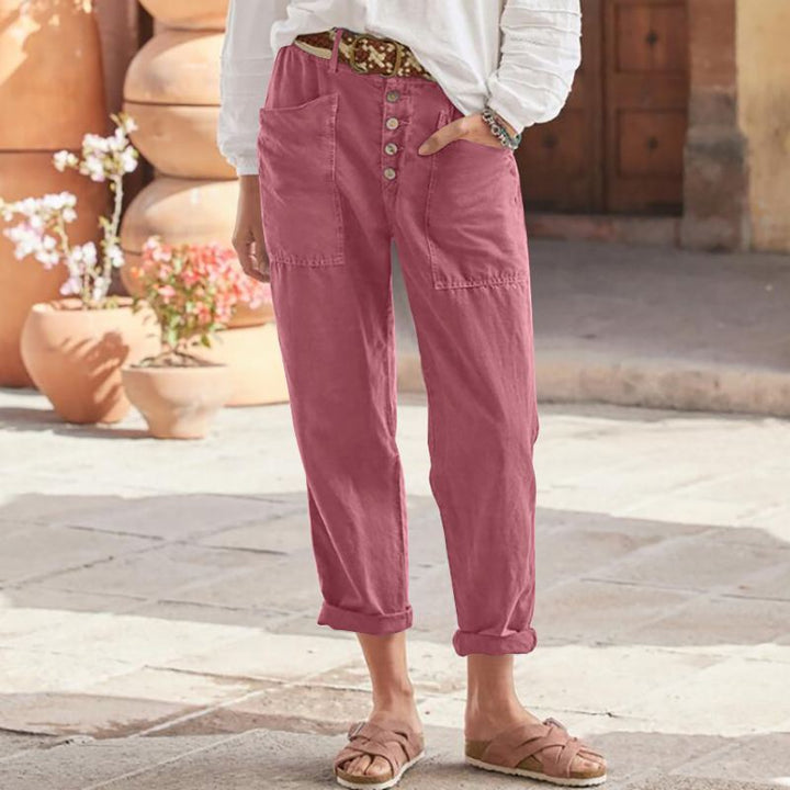 Naurelle™ – Relaxed Cotton-Linen Trousers