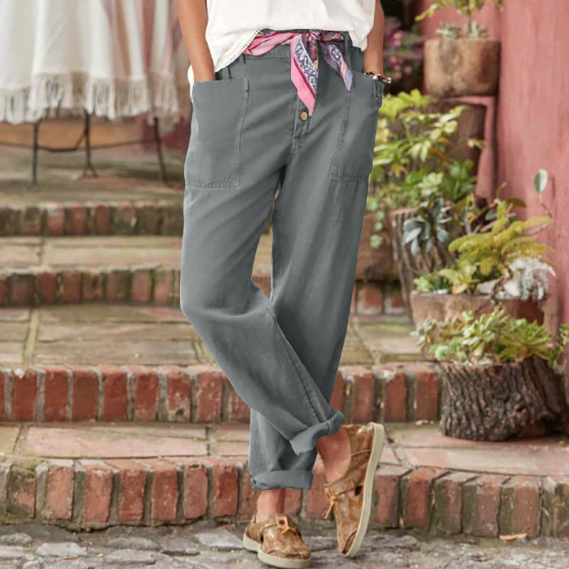 Naurelle™ – Relaxed Cotton-Linen Trousers