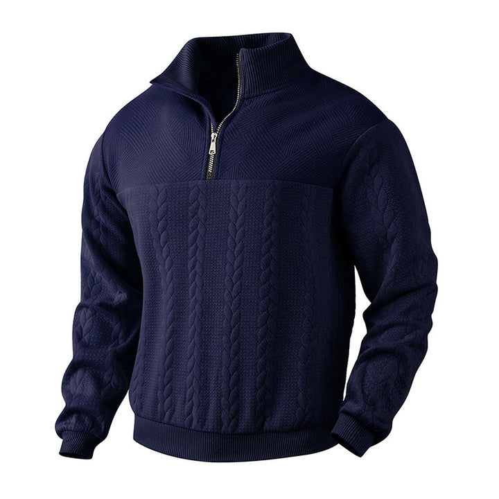 UrbanWeave™ – Men Jacquard Knit Pullover Hoodie