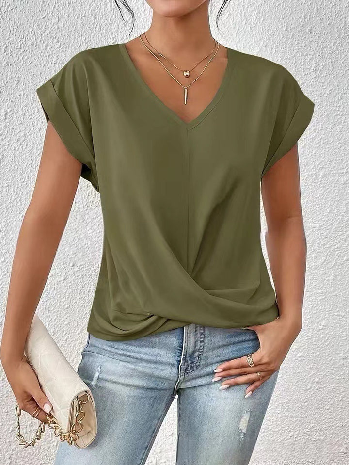 Serena™ – V-Neck Summer Drape Tee