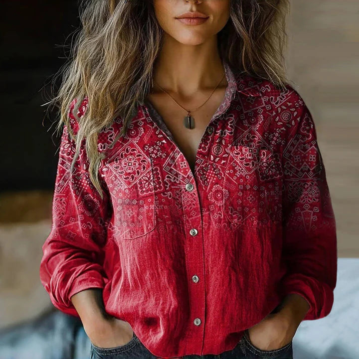 Lunara™ – Cloudwash Top Blouse For Woman