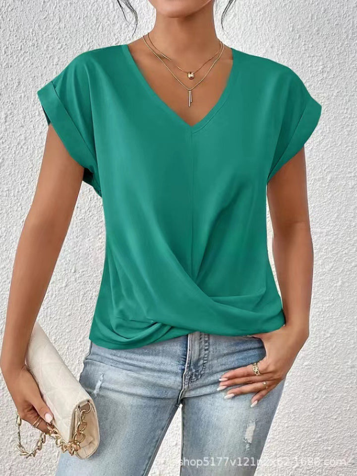 Serena™ – V-Neck Summer Drape Tee