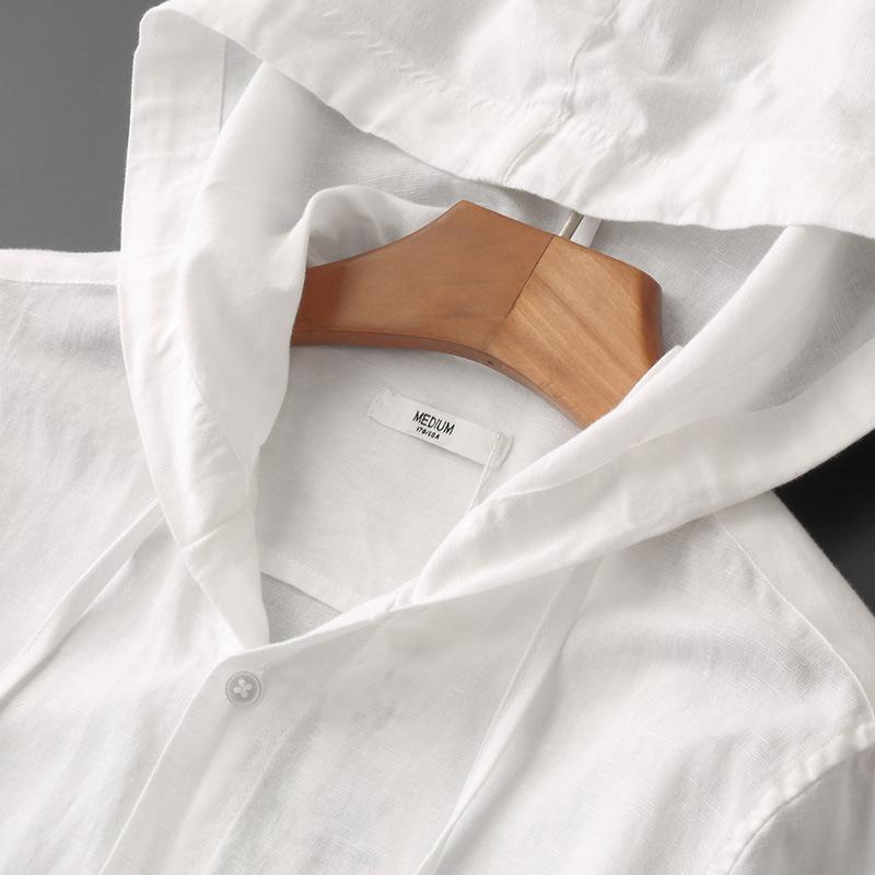 LinoVerve™ – Woman Hooded Linen Shirt