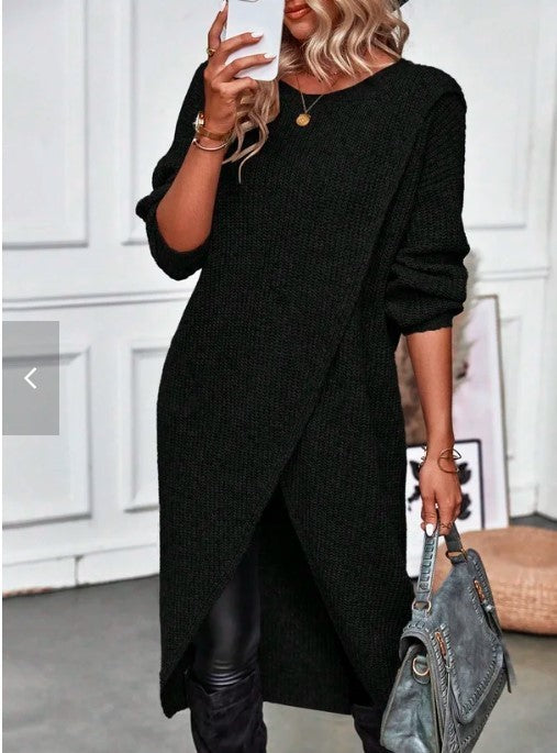 Selvine™ – Women’s Long Knit Dress Coat