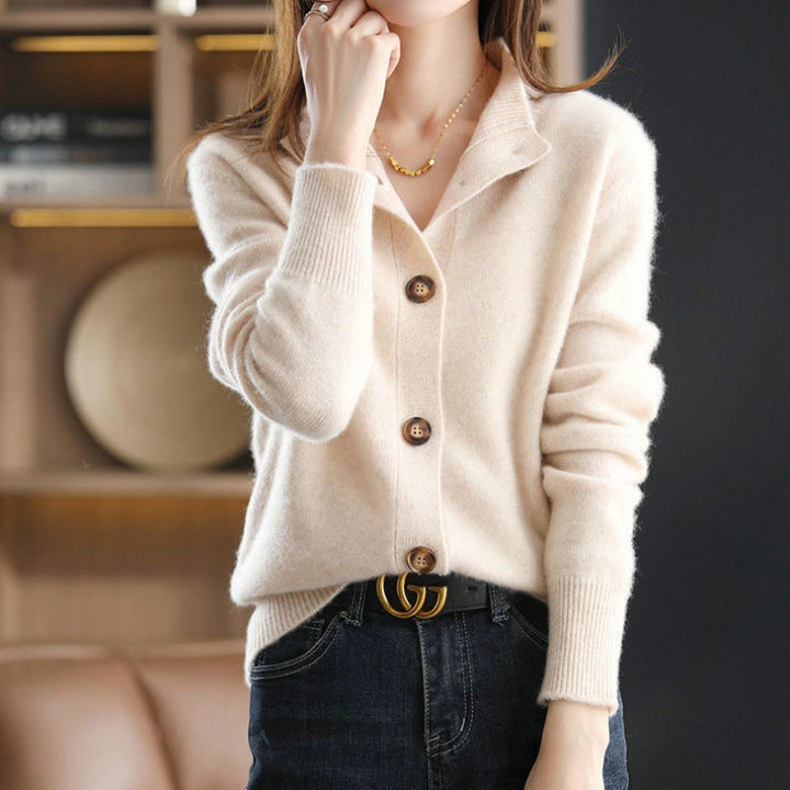 StandMuse™ – Women’s Retro Stand-Collar Knit Cardigan Coat