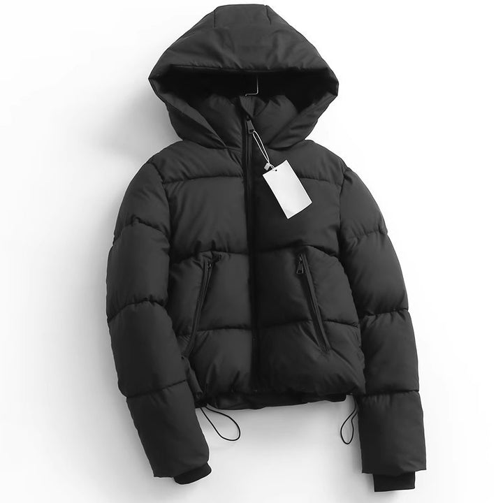 AuroraLuxe™ | Women’s Hooded Plush Cotton Winter Coat